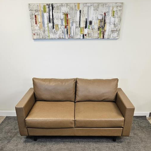 Pre-Owned Brown Leather Sofa/Couch - Duckys Office Furniture