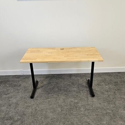 Pre-Owned Small Butcher Block Table With T-Legs - Duckys Office Furniture