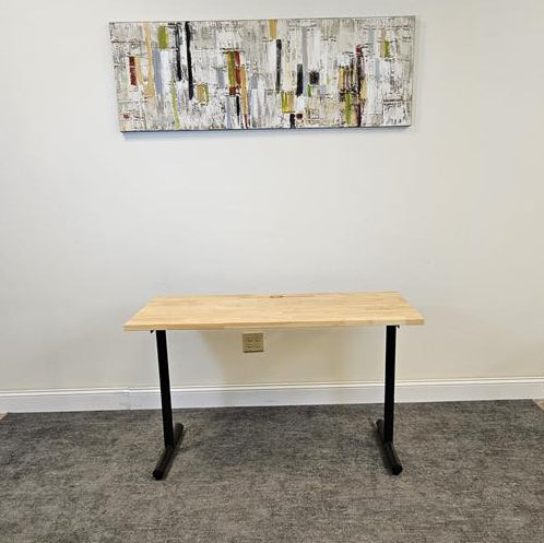 Pre-Owned Small Butcher Block Table With T-Legs - Duckys Office Furniture