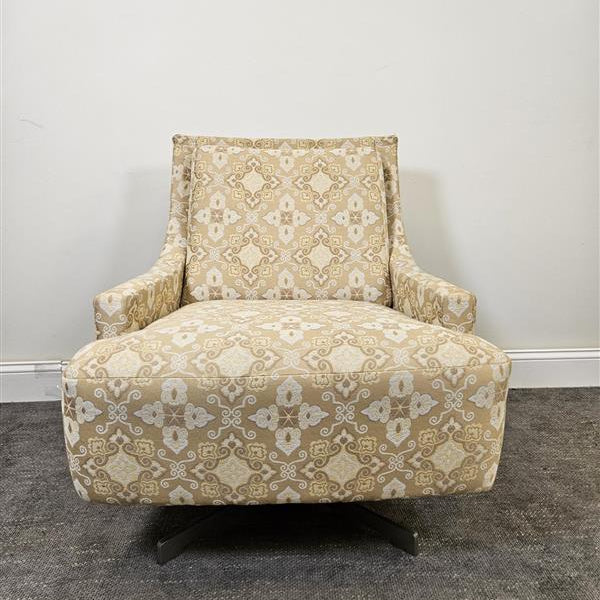 Pre-Owned Lounge Floral Chair with Swivel Base