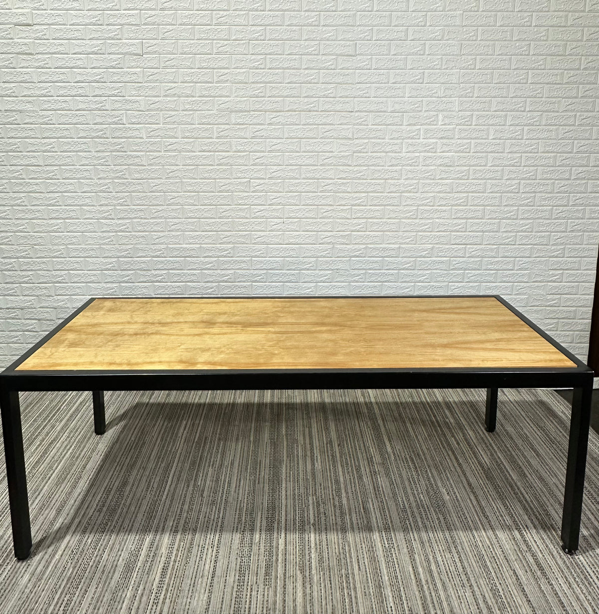 Pre-Owned Wood Top Table with Black Frames - Duckys Office Furniture