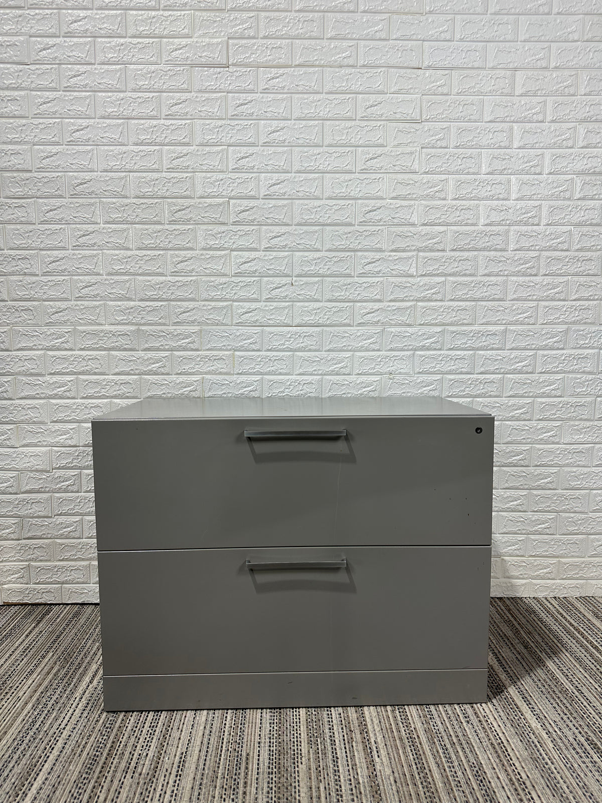 Pre-Owned Long Grey Two-Drawer Lateral File - Duckys Office Furniture