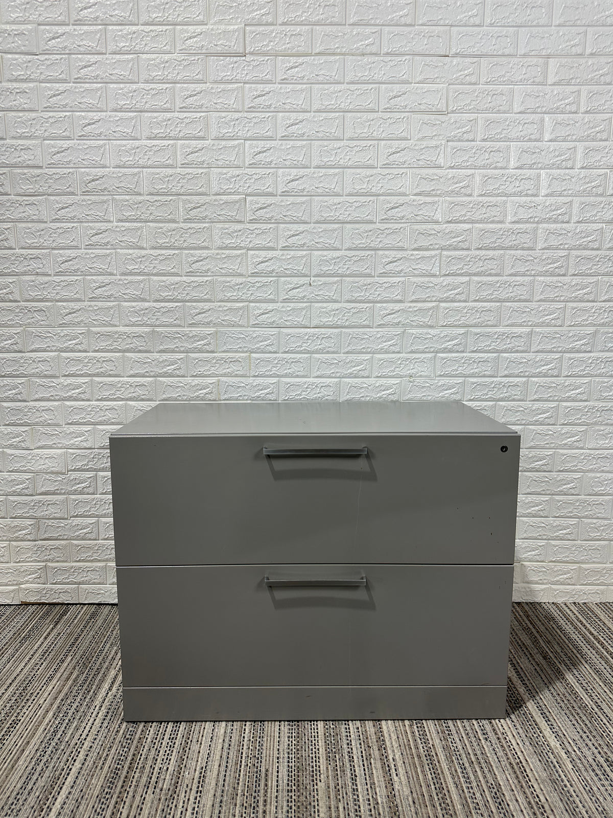 Pre-Owned Long Grey Two-Drawer Lateral File - Duckys Office Furniture