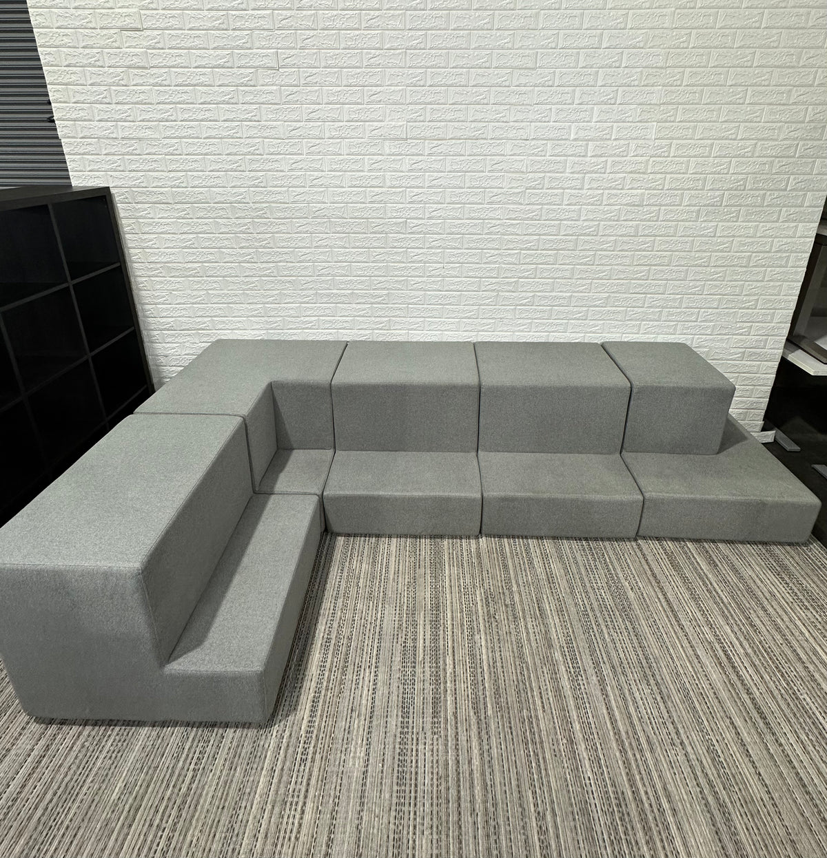 Pre-Owned Kinball Grey Cubic Base Sectional - Duckys Office Furniture