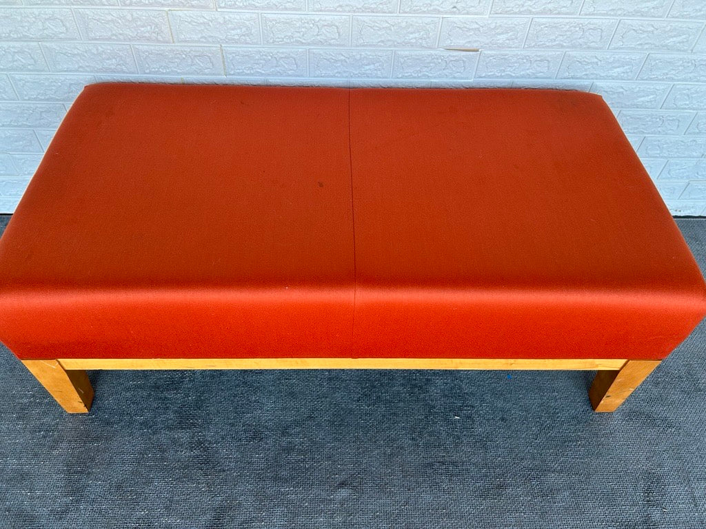 Pre-Owned Kimball Orange Bench with Maple Legs - Duckys Office Furniture