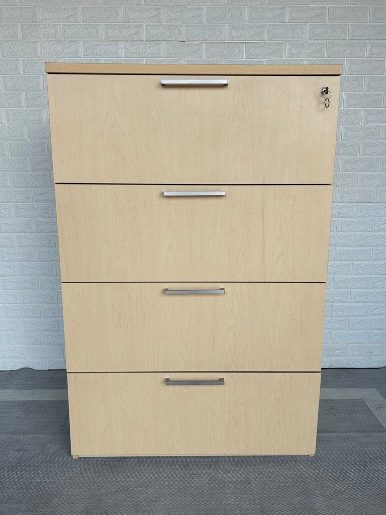 Pre-Owned Maple 4-Drawer Lateral - Duckys Office Furniture