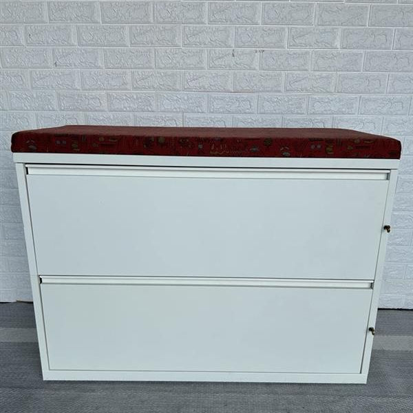 Pre-Owned 2-Drawer Lateral with Red Topper - Duckys Office Furniture