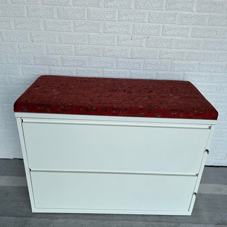 Pre-Owned 2-Drawer Lateral with Red Topper - Duckys Office Furniture
