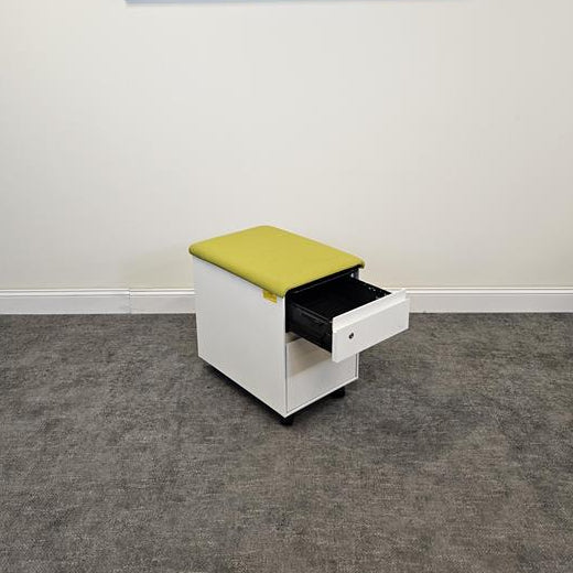 Pre-Owned Pedestal File w Light Green Cushion - Duckys Office Furniture