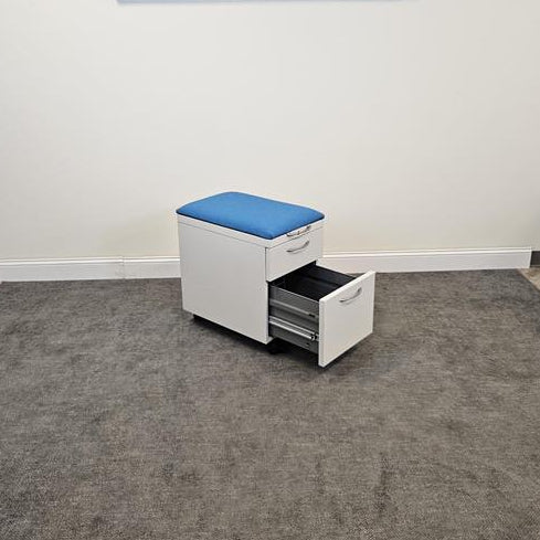 Pre-Owned Pedestal File Blue Cushion - Duckys Office Furniture