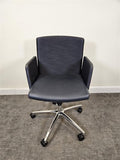 Pre-Owned Fully Upholstered Conference Chair - Dark Blue - Duckys Office Furniture