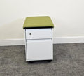 Pre-Owned White Pedestal With Green Cushion - Duckys Office Furniture