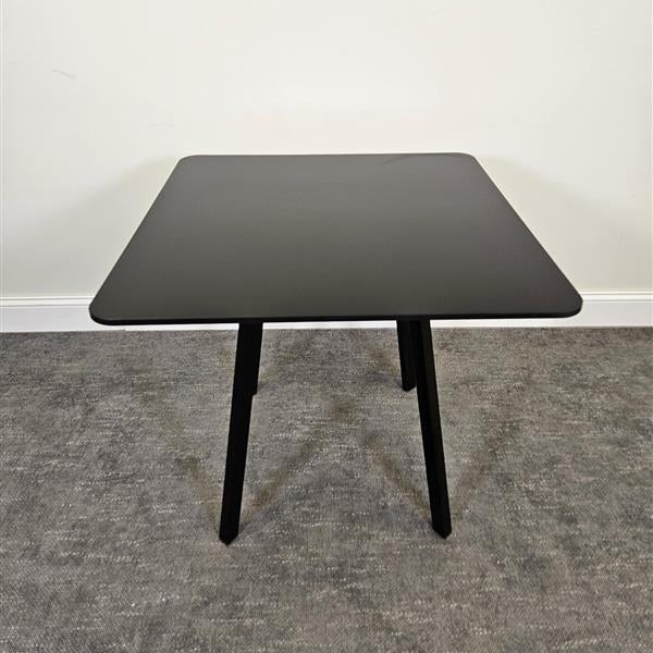 Pre-Owned Square Black Top Table with Black Metal Legs