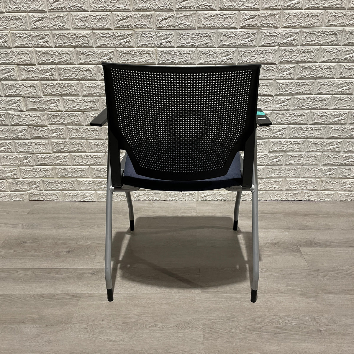 Pre-owned Fabric Padded Plastic Stacking Chair [ SHEF ] - Duckys Office Furniture
