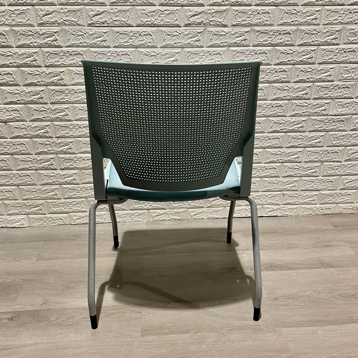 Pre-owned Fabric Padded Plastic Stacking Chair [ SHEF ] - Duckys Office Furniture