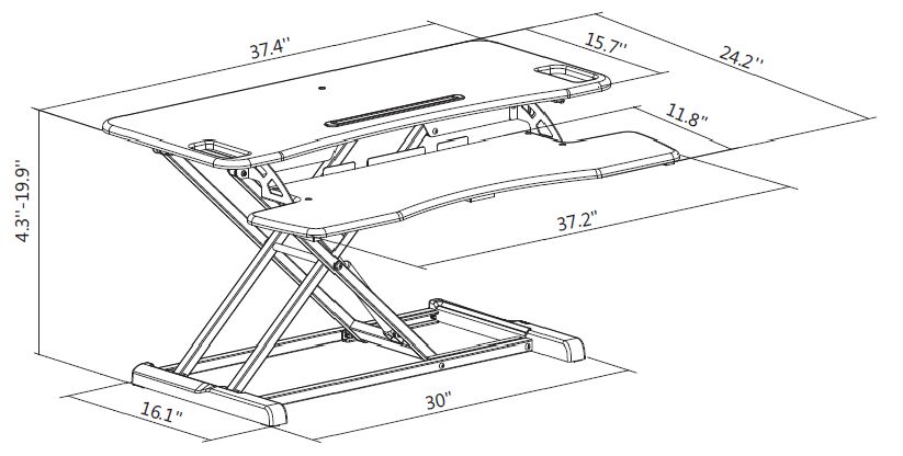Element - Flexus-2 Desktop Sit-Stand Unit - Duckys Office Furniture